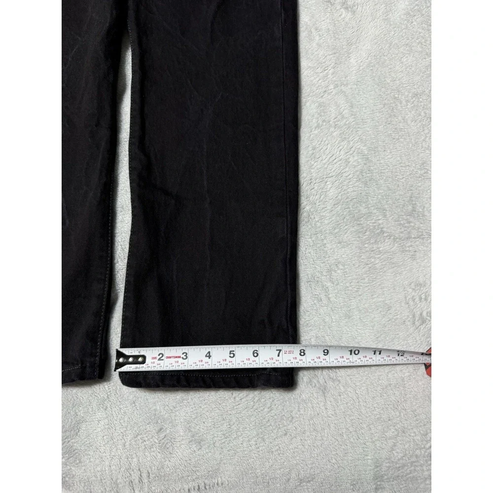 Levis 501 Jeans Mens 29x25 Black Straight Button Fly Mid Rise Dark Wash Denim